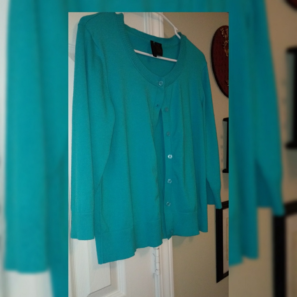 Yue Options Petite Button Down.+ Cardigan